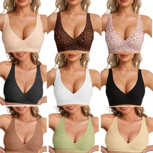 2026 Women's Wireless Bra, Comfortable Wire-Free Push-Up Seamless T-Shirt Bra, Deep V Neck Everyday Bralette, S–3XL