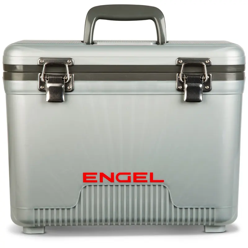 Engel 13 Qt Airtight Ergonomic Drybox-Cooler - Small Lightweight Hard Shell Lunchbox with Carry Handles & Integrated Shoulder Strap, Camping Gear and Equipment for Outdoor Adventures