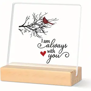Cardinal Sympathy Memorial Plaque, Seasonal Decoration Centerpiece, Photobooth Prop for Loss of Loved One, Home Decor Gift Idea