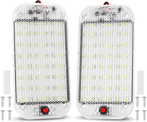 LED Dome Light, RV Interior Lighting 12v-85v 800 Lumens Super Bright RV LED Ceiling Dome Light with ON/Off Switch RV Lights Interior for Car/RV/Trailer/Truck/Camper/Boat (2 pcs)