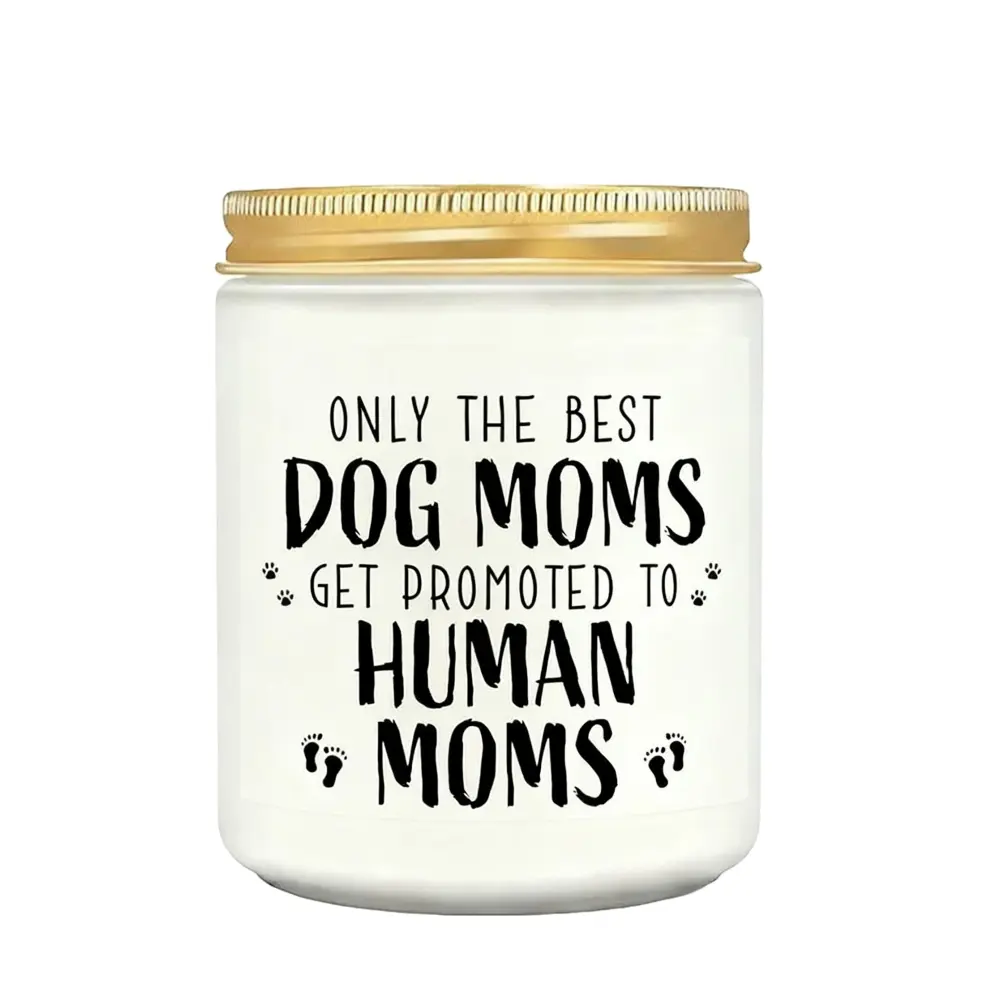 New Mom Gifts for Pregnant Women, Funny Dog Mom Promoted To Pregnancy Gift for Expecting Moms, Mother to be Gift for First Time Mommy, Congrats on Pregnancy Candle Present for Wife Friend Sister, Novelty Gag Gift, Party Gifts