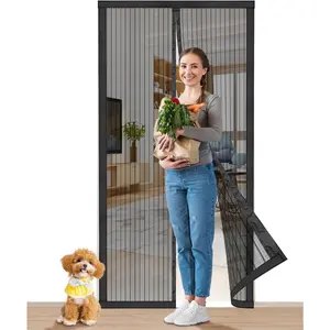 Screen Door  Closure Fits 36"x82" Doors |Polyester - Retractable Screen Door Mesh| Self Sealing|Hands Free |Keeps  Out|Pet and  Friendly-39 Inch x 83 Inch