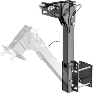 Safoner Heavy-Duty Tilt-Forward RV Spare Tire Carrier for 4" Rear Square Bumpers, Weld-Free Aluminum Trailer Spare Tire Mount, 22" High-Clearance Design Reduces Scraping, Camper Essentials Accessories