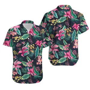 Hibicus Plumeria Hawaiian Shirt Aloha Shirt, Vintage Hawaiian Shirt 🌸 90s Retro Beach Style