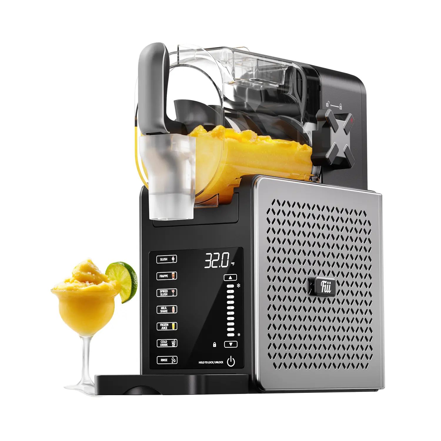 Fiii Slushie Machine 92 oz, Slushy Machine for Home, 6 Preset Programs, Quiet Operation, LED Display, Auto-Clean, No Ice Needed, Perfect for Milkshake