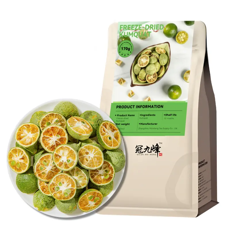Premium Freeze-Dried Green Kumquat Snacks - 6 oz, 100% Pure Dried Fruit Snack, Ideal for Yogurt, Fruit Tea, Perfect for Easter, Christmas Gifting, Dry, Freeze Dried Fruit