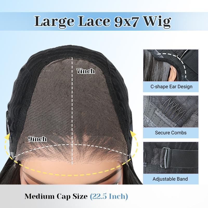 Synthetic 9x7 Glueless C-Part Layered Wig Wear and Go Lace Front Straight Wig Pre Plucked Pre Cut Vivid Self Growing Clean Hairline with Tiny Knots Synthetic 9x7 Glueless C-Part Layered Wig Wear and Go Lace Front Straight Wig Pre Plucked Pre Cut Vivid Self Growing Clean Hairline with Tiny Knots