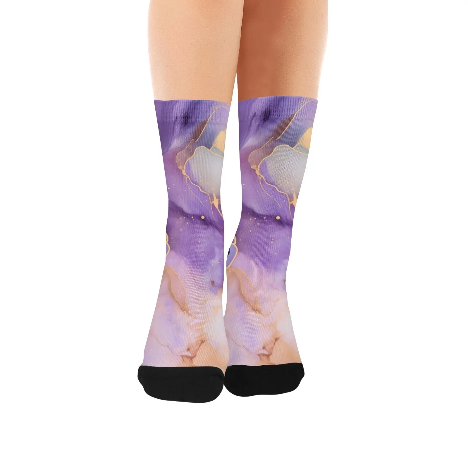Blue Marble Purple Custom Socks for Women