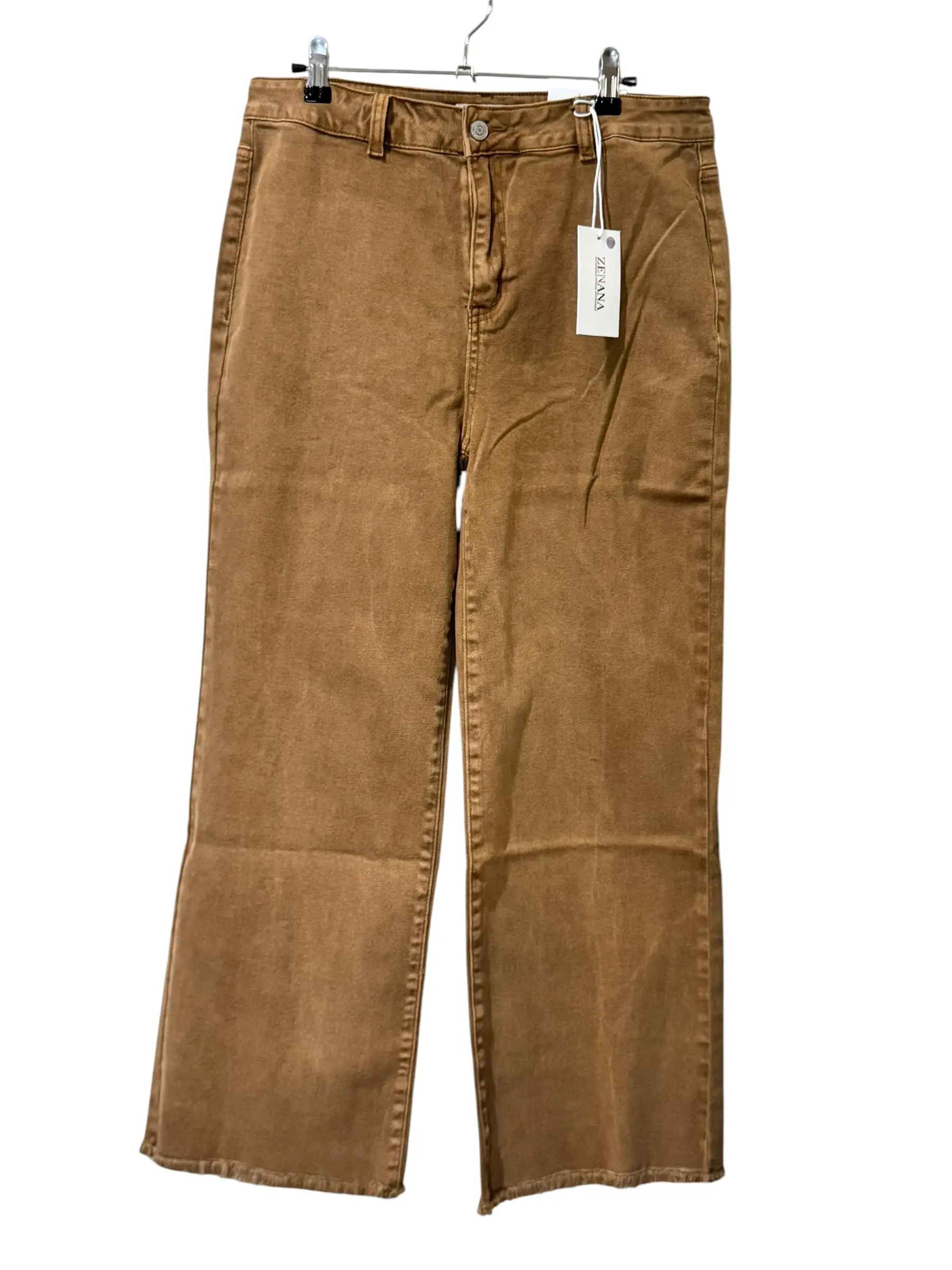 ZENANA Straight Leg Raw Hem Jeans