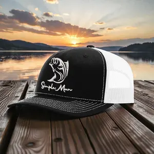 Simple Man Fishing Trucker Hat - American Pride Nice Embroidered Hat for Men & Women - Perfect Gift for Dad Boyfriend Husband Grandpa Son - Versatile & Stylish
