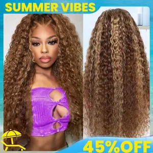 Hot Selling 360 Wig P4/27 Highlight Ombre Color Ashimary Invisi-Strap 360 Skin Lace Wig Water Wave Glueless Human Hair Pre Plucked#Summervibes