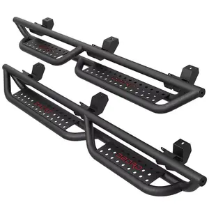 OEDRO All-Steel Build Running Boards Compatible with 2018-2025 Jeep Wrangler JL 4 Door, Bolt-on Side Steps with Leaf Shaped Design, Black Powder Coated Nerf Bar power  running  boards