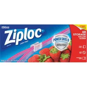 Ziploc  1 gal Slider Storage Bag - Pack of 68, Expandable, Food Storage Containers, Bulky Items