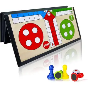 F-ITC13  Magnetic Ludo Travel Board Game Set, Folding Design and Light-Weight, Gift for Kids and Adults (8 inches)