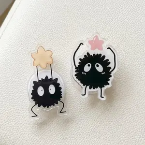 Cute Two Soot Sprite Star Magnetic Phone Grip, Kawaii Cartoon Phone Holder, Magsafe Phone Grip for Your Phone, Cute Gift for Teens Friends
