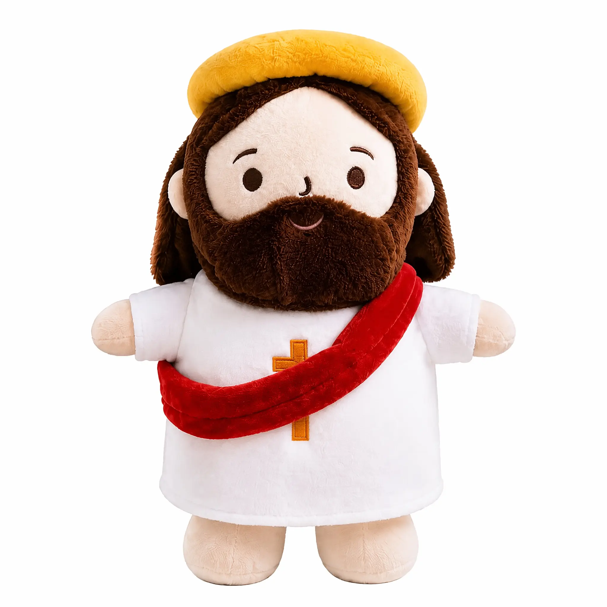 Breathing Jesus Plush Doll with Light&Sound,Calming Sleep Companion,Christian Gift for kids&Adults,Stress Relief, Cuddly Soothing Companion with Blue Sash Gift, Jesus Stuffed Animal Breathing Plushy Toy, Easter Gifts,Rhythm Soothing Plush Toy