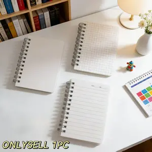 Mini Portable Notebook with Transparent PP Cover, 80 Sheets (160 Pages), Blank/ruled/grid Formats, Ideal for Students/office Workers/travelers