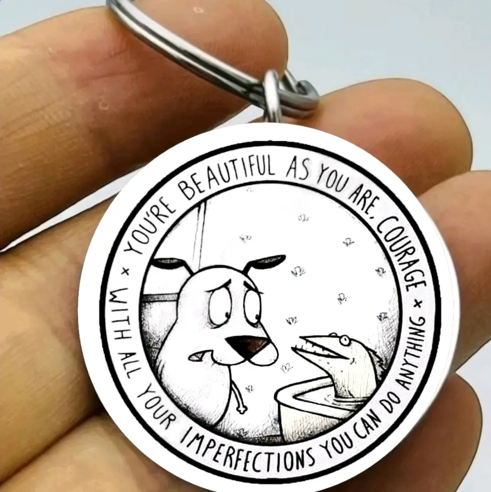 cowardly the encourage dog hot Keychain cowardly the encourage dog hot Keychain