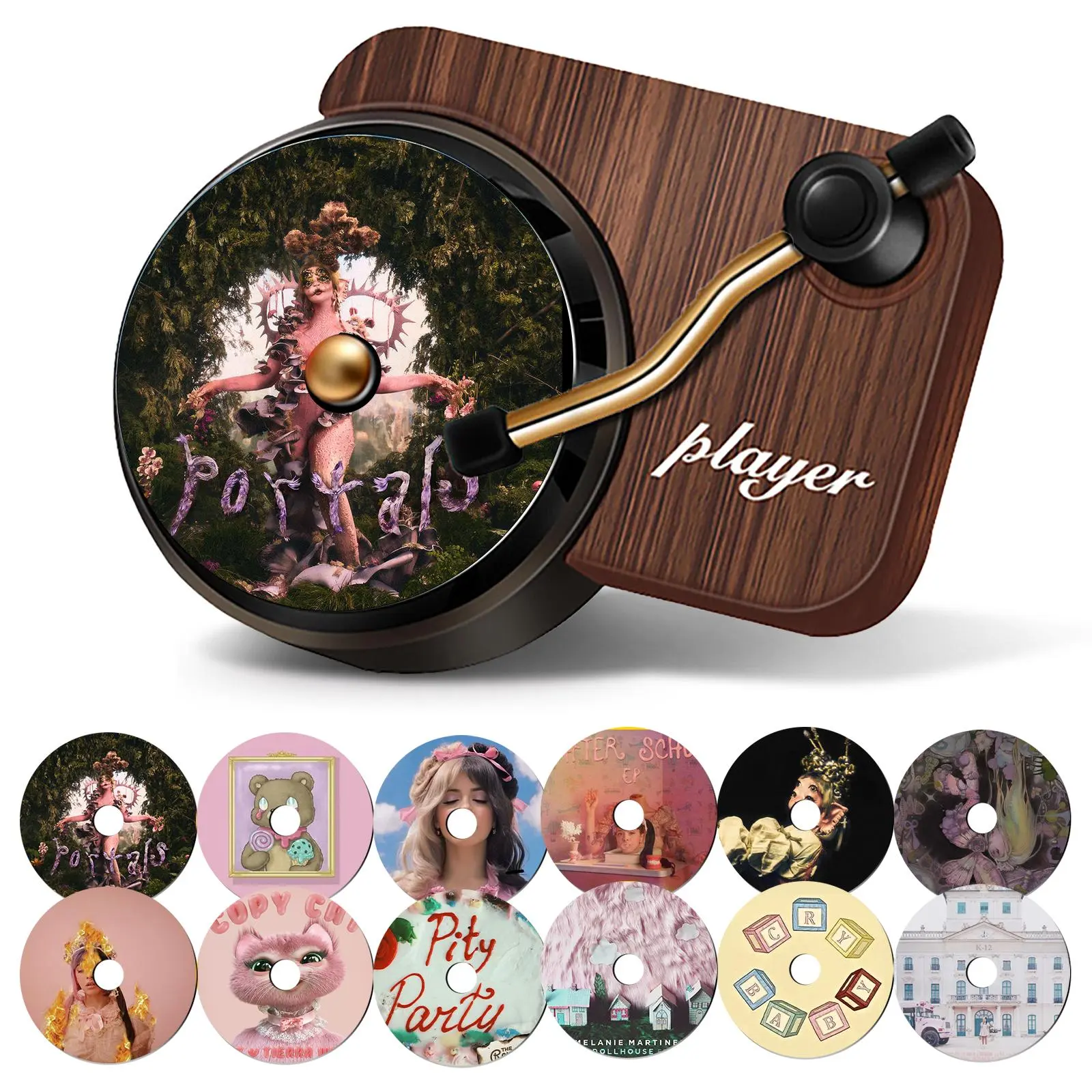 13pcs Melanie Martinez Car Air Freshener-Record Player Design Air 