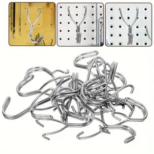 10pcs Hole plate hook supermarket shelf display shelf wall storage U-shaped hook Stainless steel pegboard hooks, heavy duty pegboard hooks, shelf pegboard display hooks, pegboard hooks for garages, offices, kitchens, stores