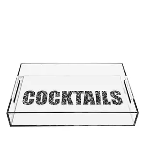 Acrylic Glitter Cocktails Tray