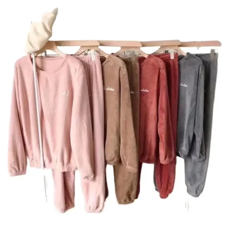 Women's Warm Cotton Pajamas Set - Long Sleeve, Comfortable Loungewear, Available in Various Colors - Nightwear, Pjs, Womenswear, Homewear