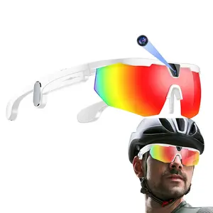 Cycling Smart Glasses with Camera ， 8MP Camera 1200P Video Dual Stabilization Anti-Shake for Sports Cycling Running , TR Frame, 35G lightweight ,290Mah Battery ，Open Ear Music Speakers, AI Translation AI Glasses