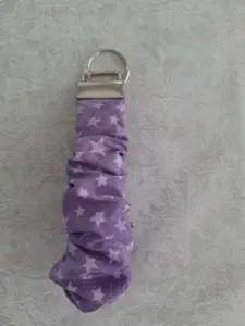 Purple Stars Scrunchie Wristlet Keychain
