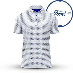 Funny Golf Polo Shirt � Performance Humorous Print, Moisture Wicking, Eye-Catching Novelty � Geometric Pattern All Over Print Polo