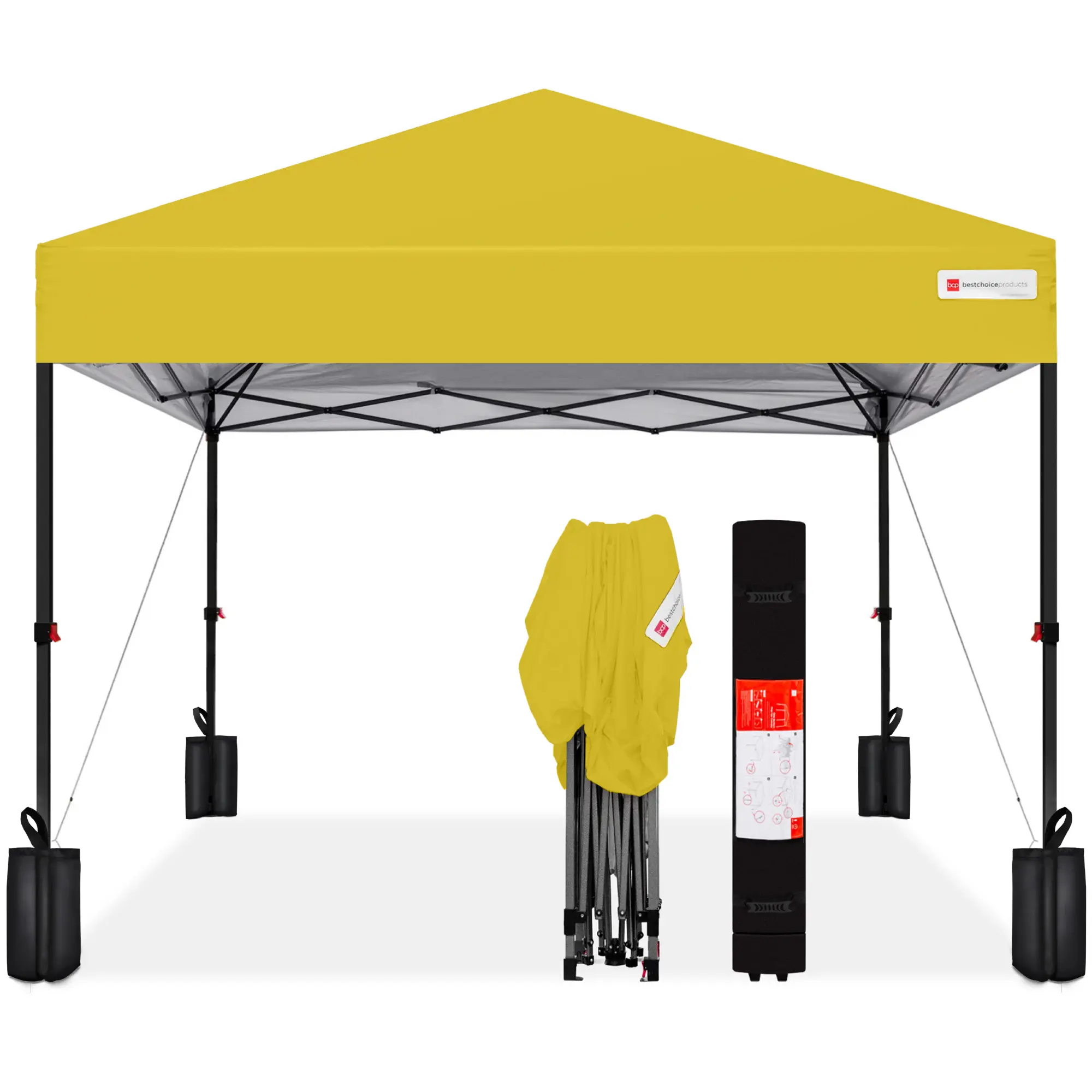 Best Choice Products 10x10ft Easy Setup Pop Up Canopy w/ 1-Button Setup, Wheeled Case, 4 Weight Bags Best Choice Products 10x10ft Easy Setup Pop Up Canopy w/ 1-Button Setup, Wheeled Case, 4 Weight Bags