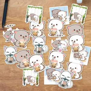Stickers Pack 20 Pcs Peach Colorful and Laptop Goma Water Mochi Bumper Cat Guitar Bubble Car Tea Bike Aesthetic Luggage Skateboard Vinyl Bottle Waterproof