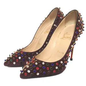 Pre-owned christian louboutin Other Small Leather Goods Stone Studded Pointed Toe Pumps