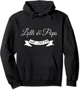 Lolli & Pops est. 2019 Grandparents Couples Shirt Gift Pullover Hoodie - Winniekemo Shop 72B07SS57KVR