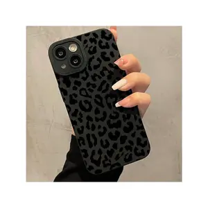 New Black Leopard Print Phone Case, Anti-Drop Matte Design, Suitable For Iphone 16 Pro Max/15/14 Plus/13/12/11 Protective Compatible with Samsung Galaxy 24