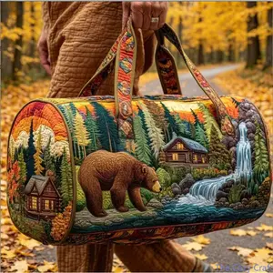 3D Printed Cute Bear Duffel Bag | Multi‑Purpose Sports Gym Tote Bag, Lightweight Portable Short Trip Handbag, Spacious Carryall for Daily Use Weekend Getaway Outdoor Fitness Casual Travel & Short‑Distance Outings outdoorfun