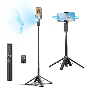 Portable Projector Stand, Multipurpose Projector Tripod with Remote Control, Adjustable Projector Stand for Home & Office, Audio