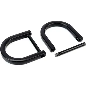 4 Pcs Heavy Duty D Rings Screw in Shackle 3/4 Inch Matte Black U Shape Replacement D Ring for Purse Keychain Dog Collar