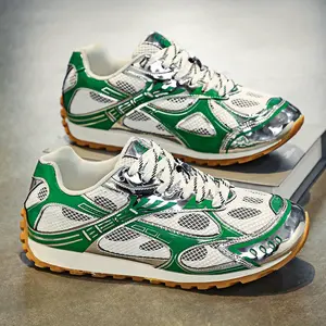 Men'S Retro-Inspired Casual Sneakers - Breathable Microfiber & PVC, Non-Slip Rubber Sole, Lace-Up Low Tops for Running, Walking & Daily Wear, All-Season Comfort, White & Gray Design, Casual Footwear | Modern Aesthetic Sneakers | Durable Rub