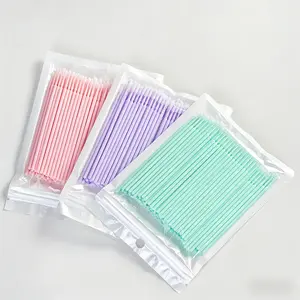 100pcs Disposable Micro Cotton Swabs, Portable Makeup Tools for Summer Look, Disposable Mascara Wands, summervibes