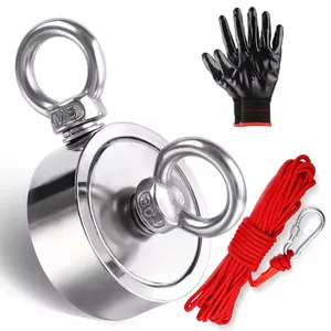 Strong Neodymium Fishing Magnets with Rope & Gloves Pulling Force Rare Earth Magnet Large Kit for River Retrieving Unisex