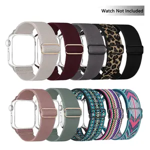 Stretchy Watch Band (Band Only), 10pcs/set Soft Nylon Elastic Watch Band for Women Men, Wearable Accessories for iWatch Series 10 9 8 7 6 5 4 3 2 1 SE Ultra