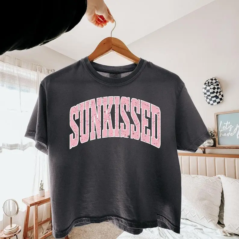 Sunkissed Crop Top Womens Boxy Comfort Colors® Shirt, Family Vacation Shirts, Coastal Sea Beach Summer Shirt, T Shirt, Girls Trip Gifts