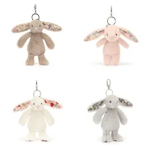 Jellycat Blossom Bunny Keychain Plush Rabbit Bag Charm Cute Floral Ear Bunny Backpack Accessory Soft Collectible Gift