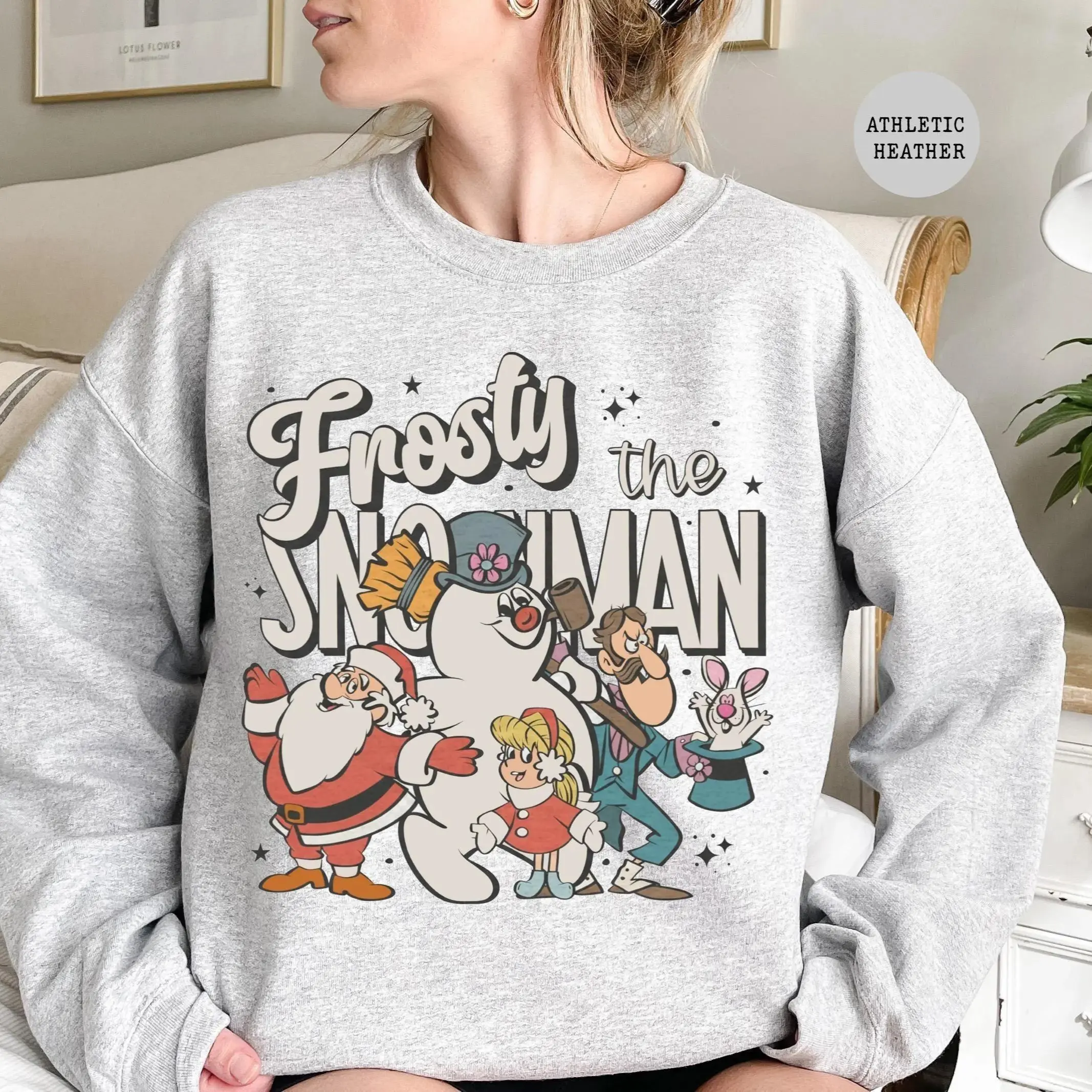 Retro Frosty Snowman Sweatshirt, Warm Cozy Christmas Sweatshirt, Christmas Crewneck, Vintage Christmas Sweatshirt