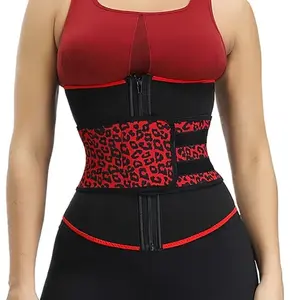 Red Snatch Leopard Sport Waist Trainer