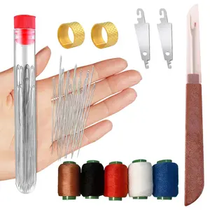36PCS Portable Multi-Purpose Sewing Tool Set, Stainless Steel Hand Sewing Needles with Thread & Threader, Hand Repair Needle and Thread Supplies for DIY, Home Repairs & Craft Projects