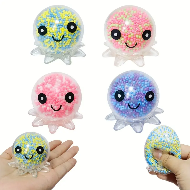 Glowing Light Squid Vent Ball Squeeze Decompressions Toy Bubble Octopus Ball Stress Relief Toy Birthday Gift For Kids