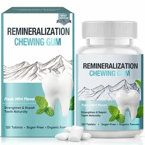 Remineralizing Chewing Gum – Strengthens Enamel & Supports Tooth Repair – Natural Fresh Mint Flavor – Sugar-Free with Nano Calcium & Phosphates – Organic Formula for Daily Oral Care – 120 Tablets