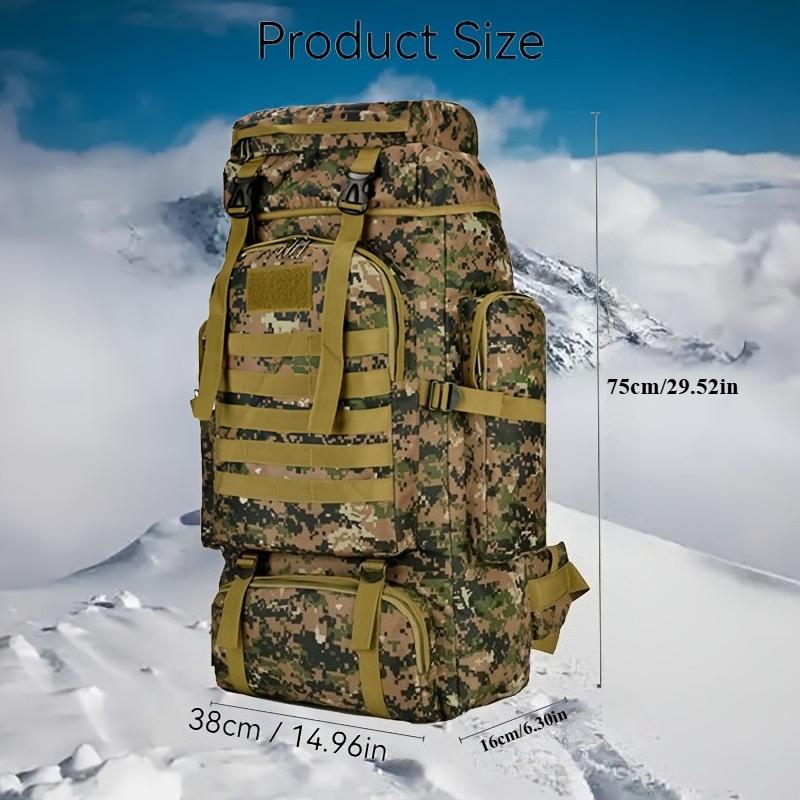 Men's and Women's Outdoor Multi functional Camouflage Hiking Backpack Durable Large capacity Oxford Cloth Material Adjustable Camping Backpack Suitable for Outdoor Sports Hiking and Camping