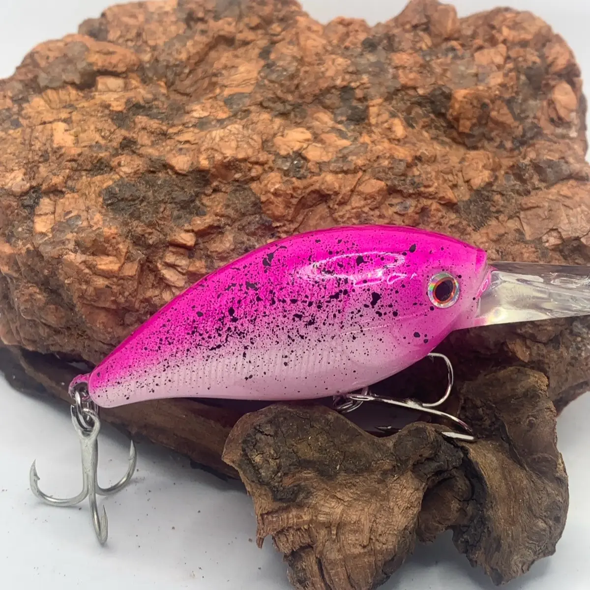 Mayhem Fishing Custom Painted Rock Crawler Style KO Crankbait - Pink Monkey